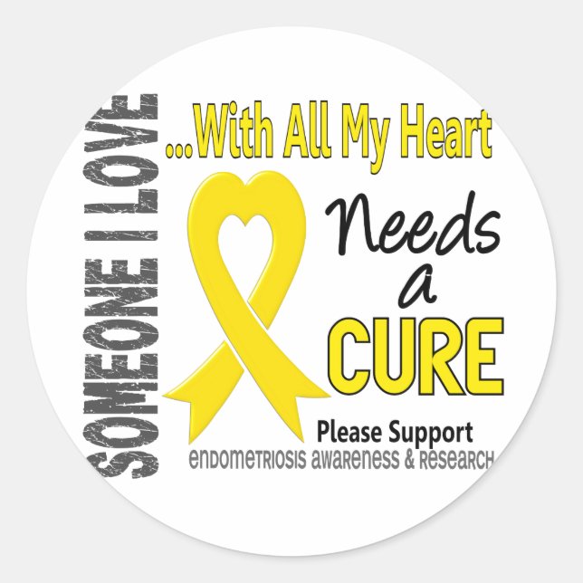 Endometriosis Needs A Cure 3 Classic Round Sticker (Front)