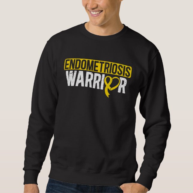 Endometriosis Warrior Yellow Ribbon Endo Awareness Sweatshirt (Front)