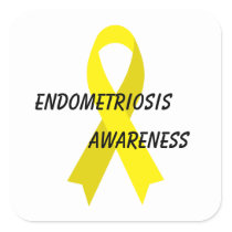 Endometriosis Yellow Awareness Ribbon by Janz Square Sticker