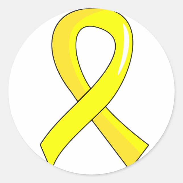 Endometriosis Yellow Ribbon 3 Classic Round Sticker (Front)