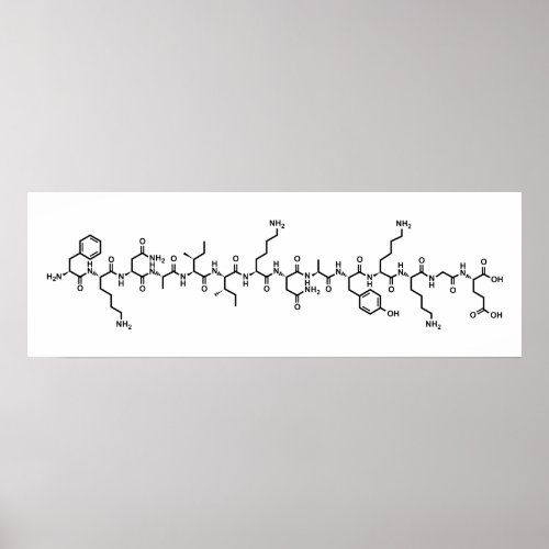 endorphin hormone chemical formula symbol science poster