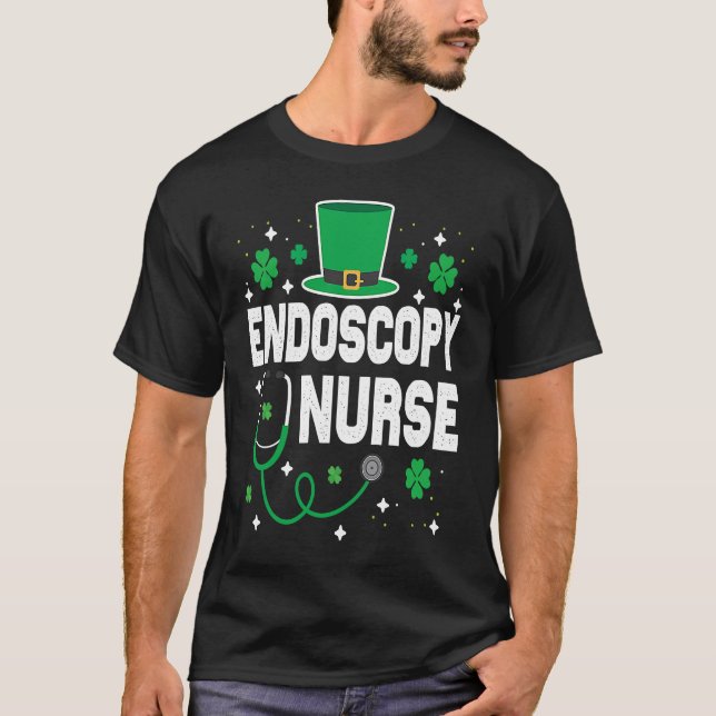 ENDOS Nurse St Patrick's Day Lucky Nurse Shamrock T-Shirt (Front)