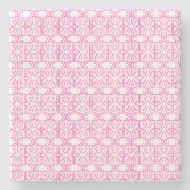 Endpaper Book Pattern  Stone Coaster (Front)