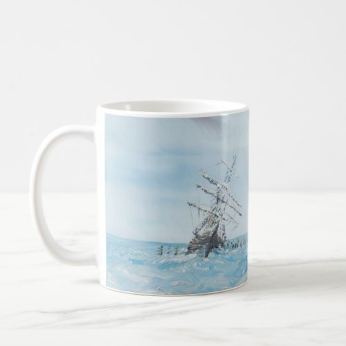 Endurance trapped by the Antarctic Ice Painted Coffee Mug