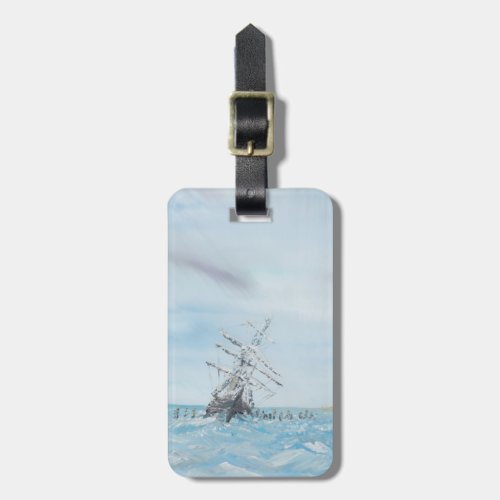 Endurance trapped by the Antarctic Ice Painted Luggage Tag