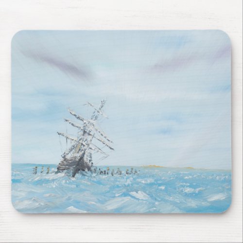 Endurance trapped by the Antarctic Ice Painted Mouse Pad