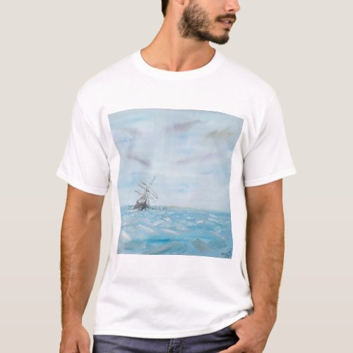 Endurance trapped by the Antarctic Ice Painted T_Shirt