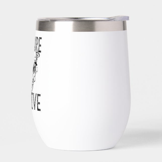 Endure and Survive Skull with Mushrooms | Dark Sur Thermal Wine Tumbler (Left)