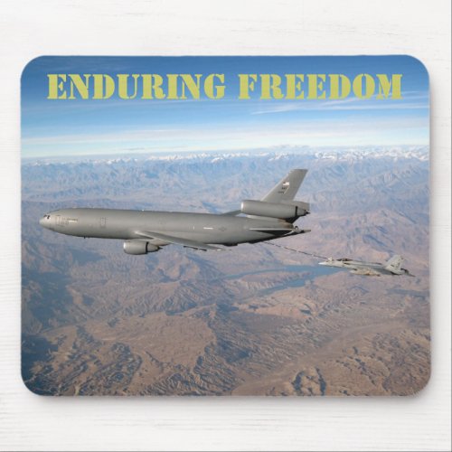Enduring Freedom a KC_10 refuels an FA_18 Mousepad