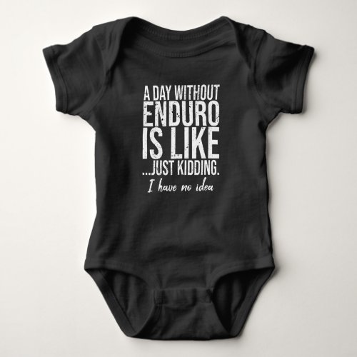 Enduro funny sports gift idea baby bodysuit
