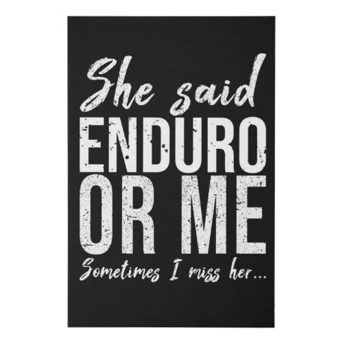 Enduro funny sports gift idea faux canvas print