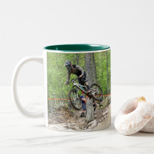 Enduro Mountain Bike Race Two_Tone Coffee Mug