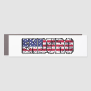 Enduro Mountain Biking American Flag Car Magnet