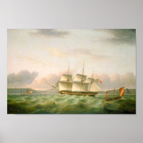 Endymion off Plymouth by Thomas Luny Poster