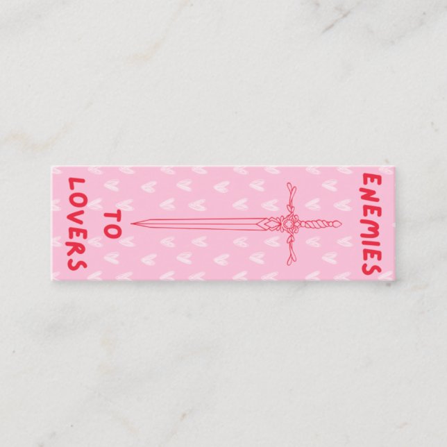 ENEMIES TO LOVERS – Bookmark ⚔️❤️ Mini Business Card (Front)