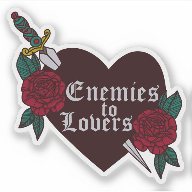 Enemies to Lovers heart and dagger Sticker (Front)