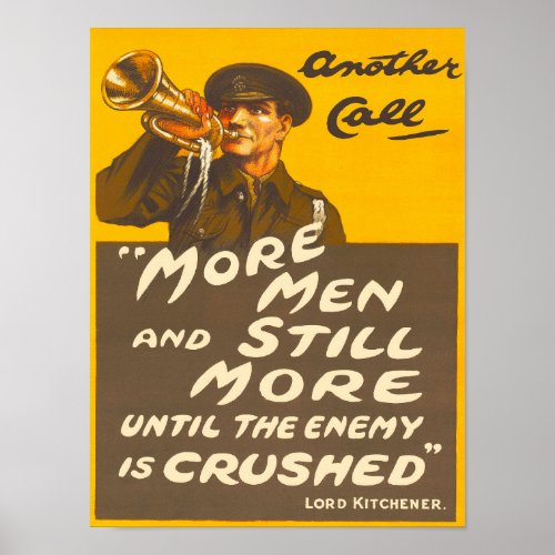 Enemy is Crushed Vintage UK Reqruitment  Poster