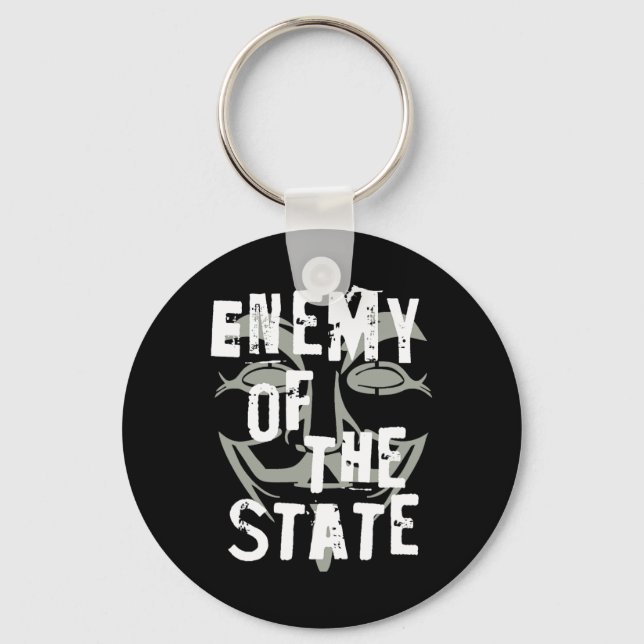 Enemy Of The State Anonymous #resist  Keychain (Front)
