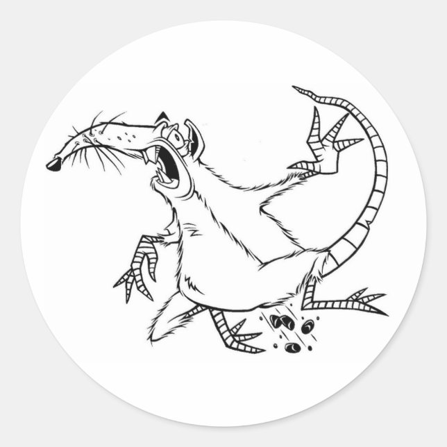enemy rat classic round sticker (Front)