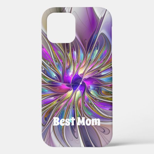 Energetic Abstract Fractal Art Flower Best Mom iPhone 12 Case