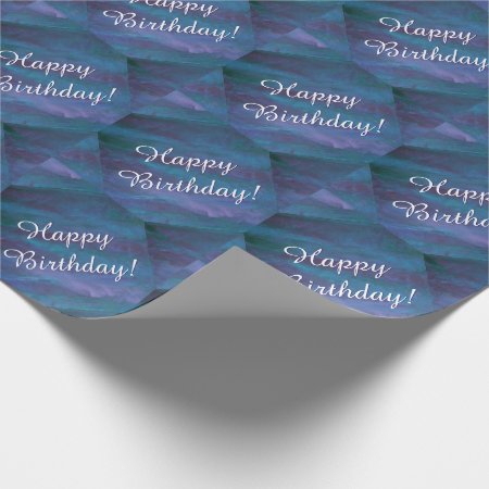 Energetic Blue Purple Teal Texas Storm Birthday Wrapping Paper