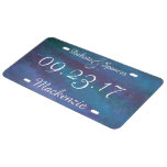 Energetic Blue Purple Teal Texas Storm Wedding License Plate at Zazzle