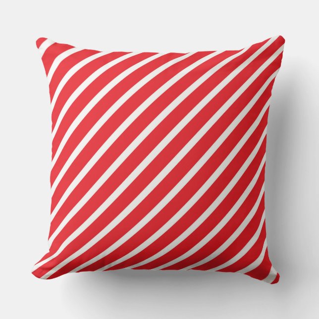 Energetic Candy Cane Pattern Throw Pillow (Front)