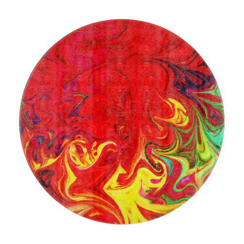 Energetic Color Burst Pattern Cutting Board
