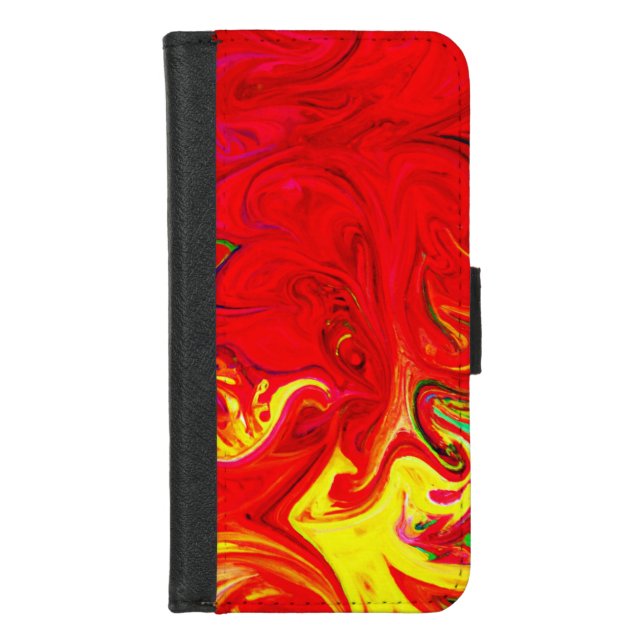 Energetic Color Burst Pattern iPhone Wallet Case (Front)