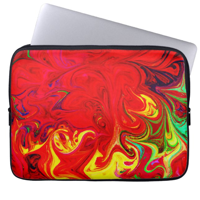 Energetic Color Burst Pattern Laptop Sleeve (Front)