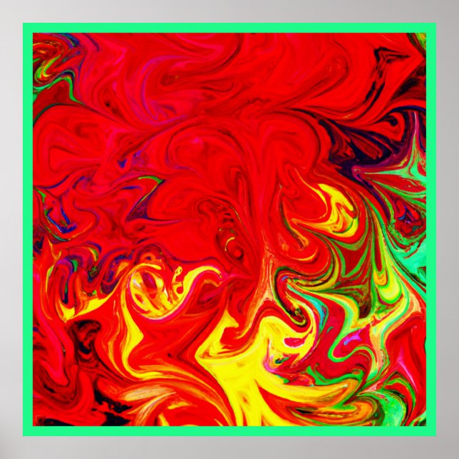 Energetic Color Burst Pattern Poster (Front)