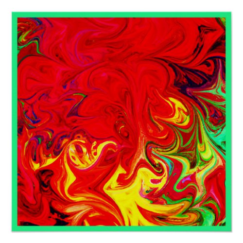 Energetic Color Burst Pattern Poster