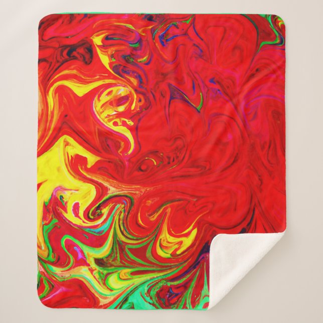 Energetic Color Burst Pattern Sherpa Blanket (Front)