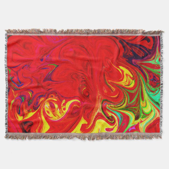 Energetic Color Burst Pattern Throw Blanket (Front)