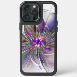 Energetic Colorful Abstract Art Flower Initials iPhone 13 Pro Max Case