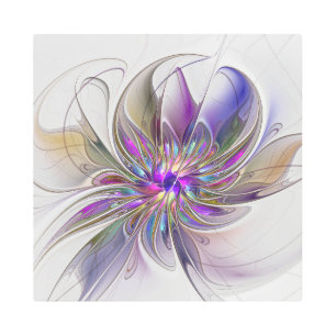 Energetic, Colorful Abstract Fractal Art Flower