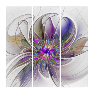 Energetic, Colorful Abstract Fractal Art Flower