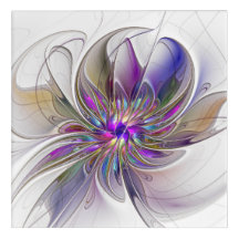Energetic, Colorful Abstract Fractal Art Flower