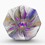 Energetic, Colorful Abstract Fractal Art Flower Acrylic Award<br><div class="desc">A multicolored powerful fantasy flower, 
unique floral Fractal Art.
Design for your acrylic octagon award and more.</div>