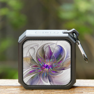 Energetic, Colorful Abstract Fractal Art Flower Bluetooth Speaker
