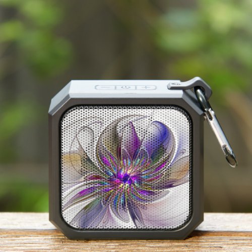 Energetic Colorful Abstract Fractal Art Flower Bluetooth Speaker