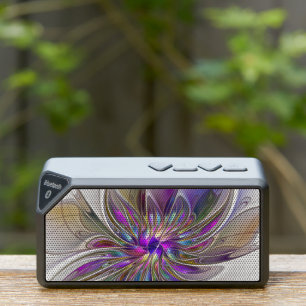 Energetic, Colorful Abstract Fractal Art Flower Bluetooth Speaker