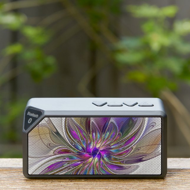 Energetic, Colorful Abstract Fractal Art Flower Bluetooth Speaker (Insitu(Outdoor))