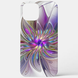 Energetic, Colorful Abstract Fractal Art Flower iPhone 12 Pro Max Case