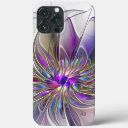 Energetic, Colorful Abstract Fractal Art Flower iPhone 13 Pro Max Case