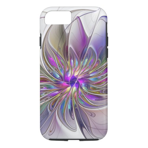 Energetic Colorful Abstract Fractal Art Flower iPhone 87 Case