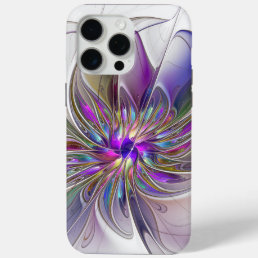 Energetic, Colorful Abstract Fractal Art Flower iPhone 15 Pro Max Case
