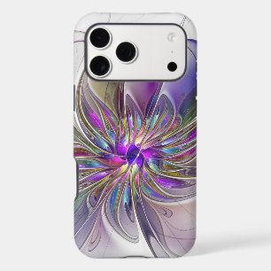 Energetic, Colorful Abstract Fractal Art Flower iPhone 17 Pro Max Case