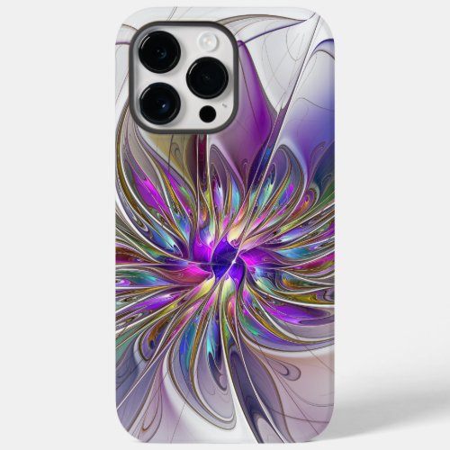 Energetic Colorful Abstract Fractal Art Flower Case_Mate iPhone 14 Pro Max Case