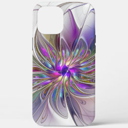 Energetic, Colorful Abstract Fractal Art Flower iPhone 12 Pro Max Case